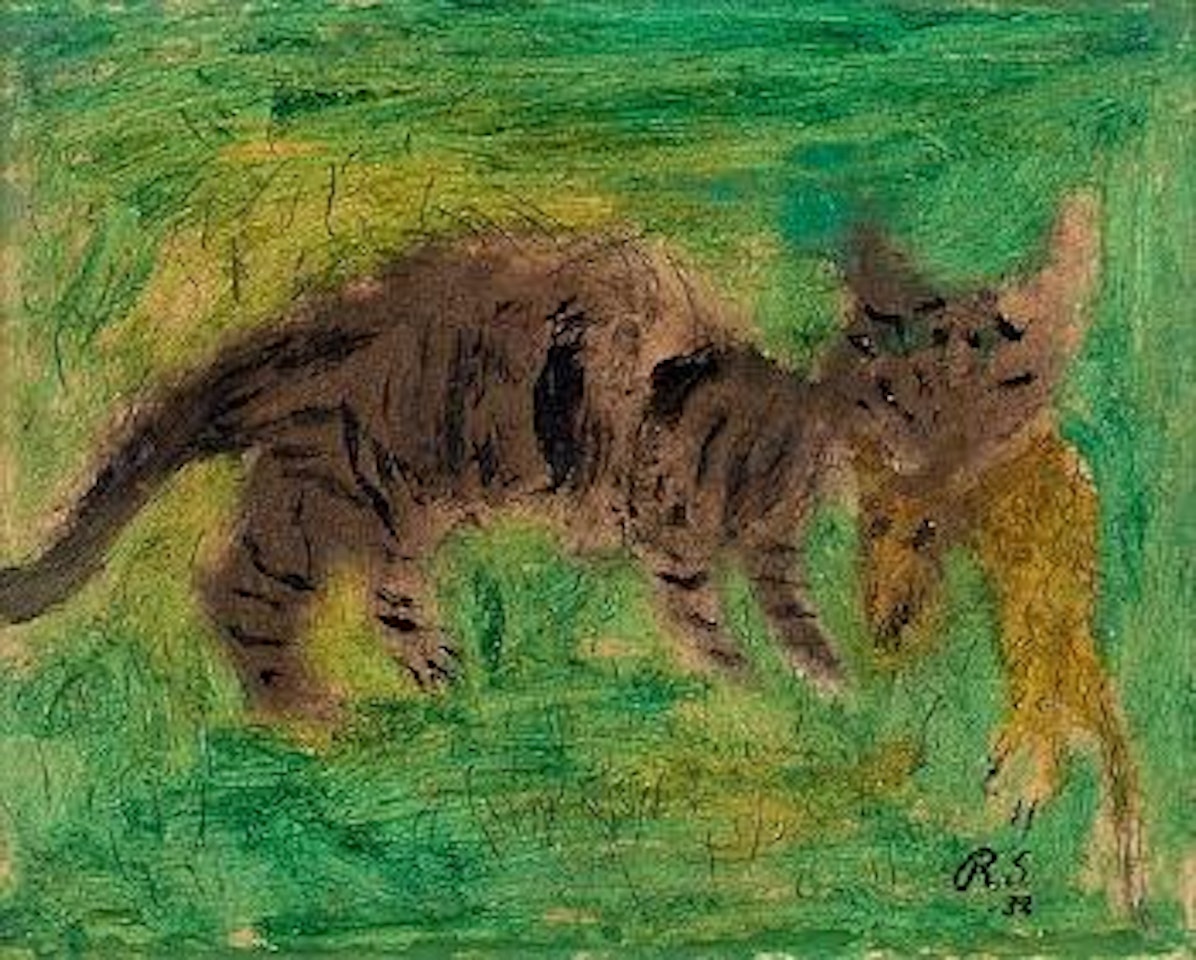 Katt som fångar råtta (Cat catches a rat) by Ragnar Sandberg
