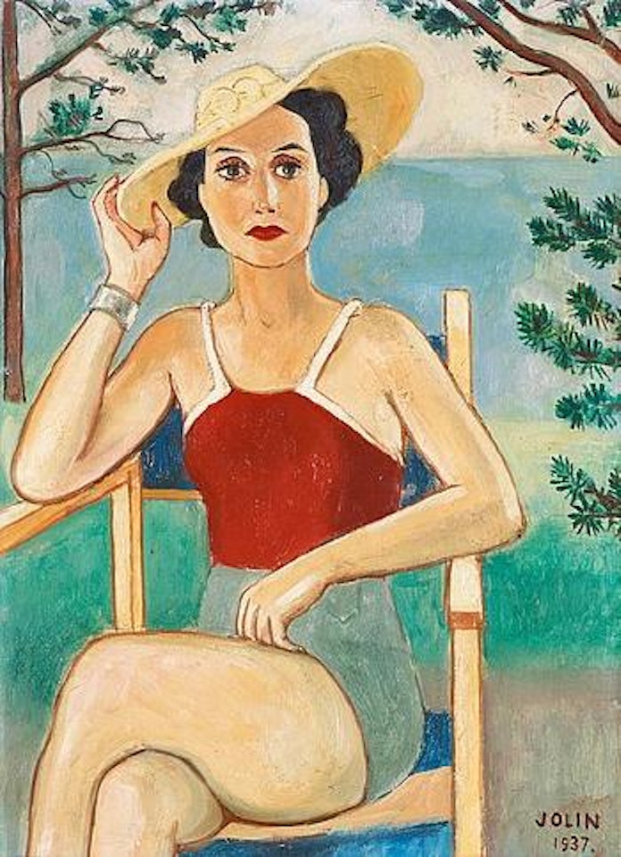 Clo i baddräkt (Clo in a bathing suit) by Einar Jolin