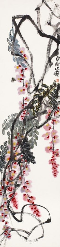 Wisteria and bees by Qi Baishi