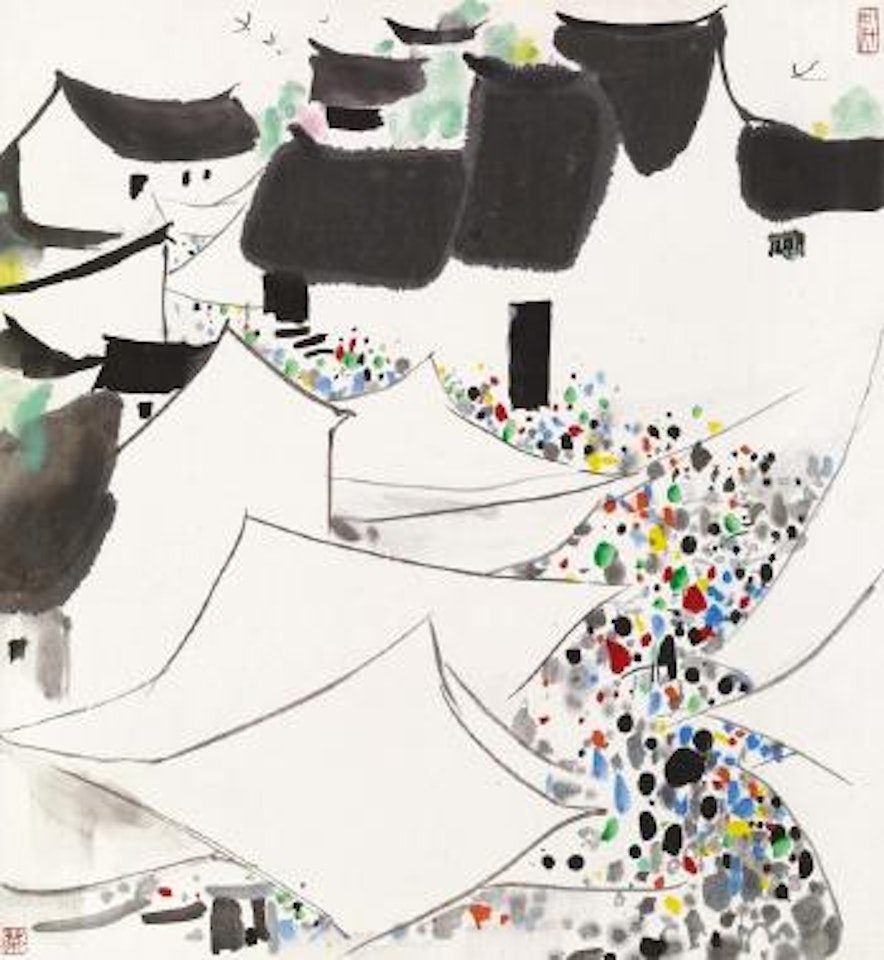Market in the town by Wu Guanzhong