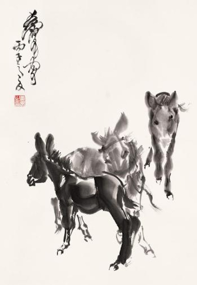 Three donkeys by Huang Zhou