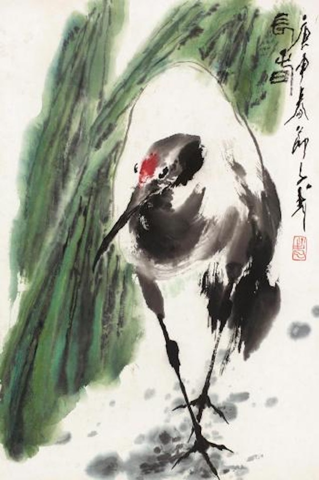 Red-crowned crane by Wang Ziwu