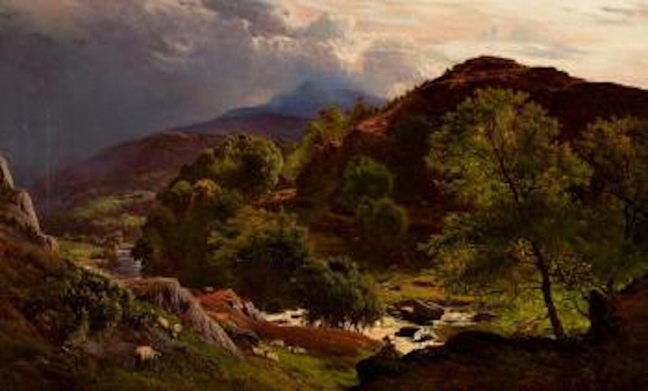 The river Llugwy at Capel Curig by Sidney Richard Percy