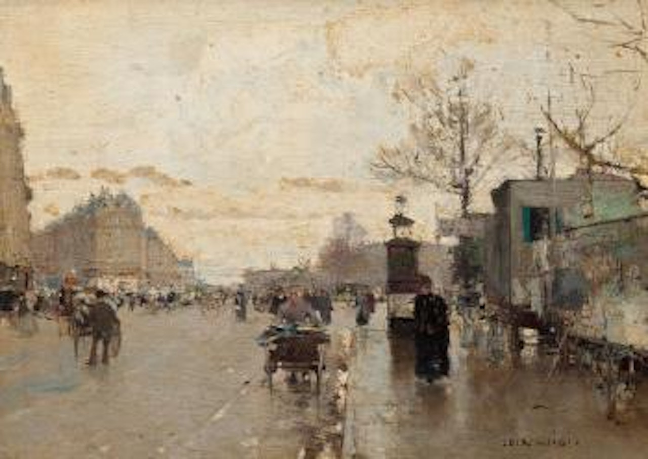 Parisian street scene by Luigi Loir