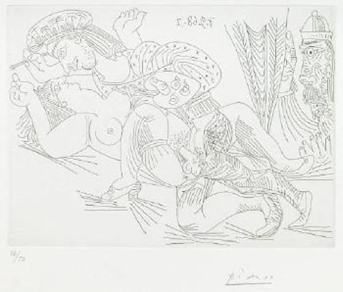 Raphaël et la Fornarina XX, pl. 315 from séries 347 by Pablo Picasso