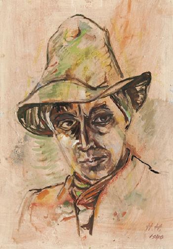 Selbstbildnis mit Hut by Hannah Höch