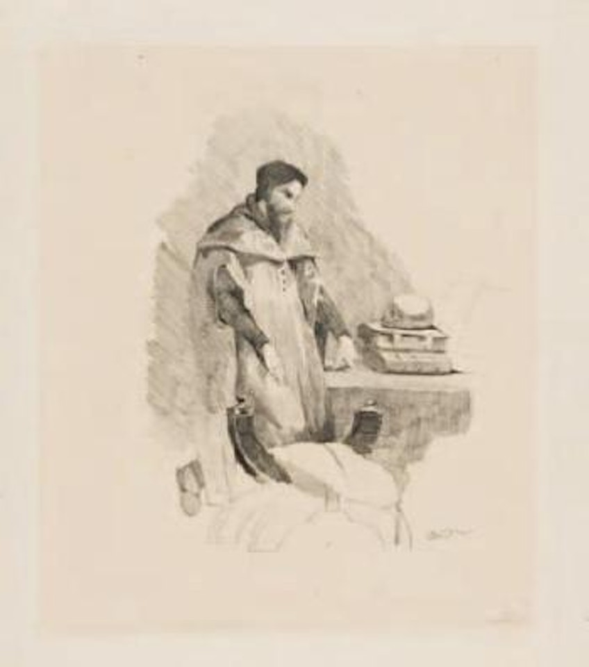 Faust dans son cabinet, d'après Eugène Delacroix by Odilon Redon