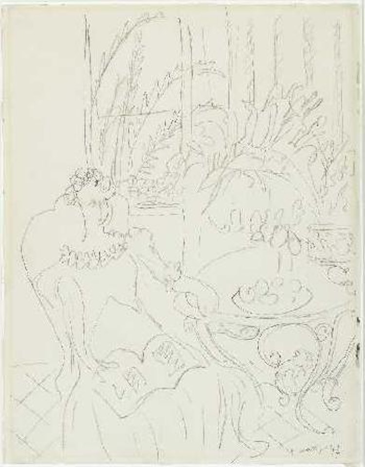 Jeune femme assise dans un intérieur by Henri Matisse
