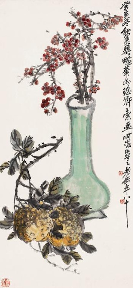 Plum in bottle by Wu Changshuo