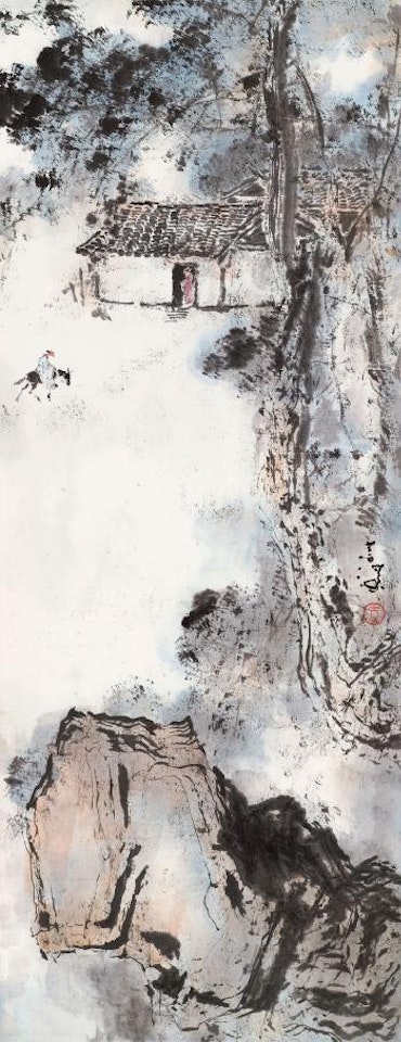 Riding donkey by Yang Shanshen