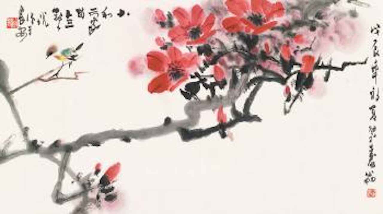Bird and flower by Zheng Naiguang