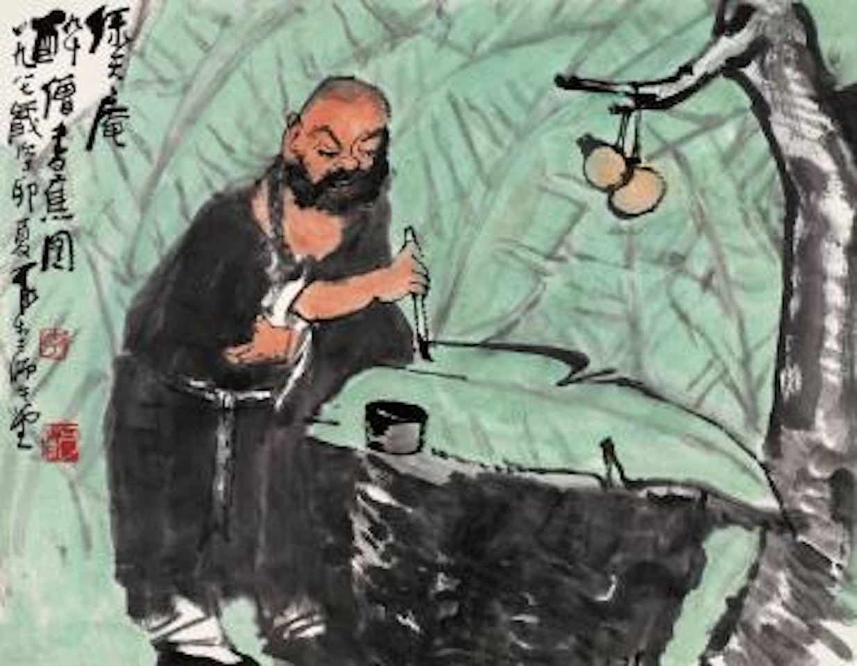 Drunk bonze by Li Keran