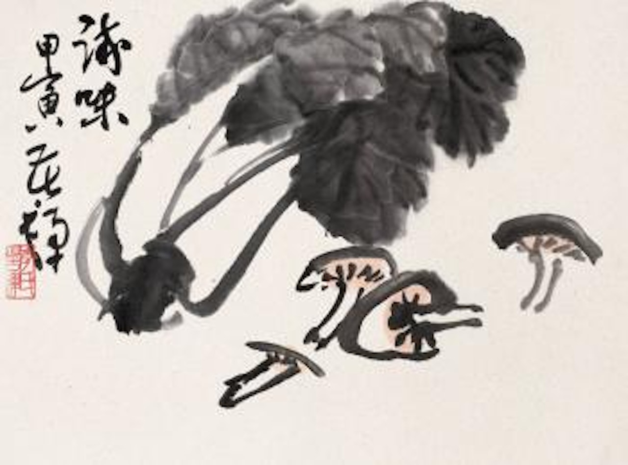 Cabbage and fungus by Li Kuchan