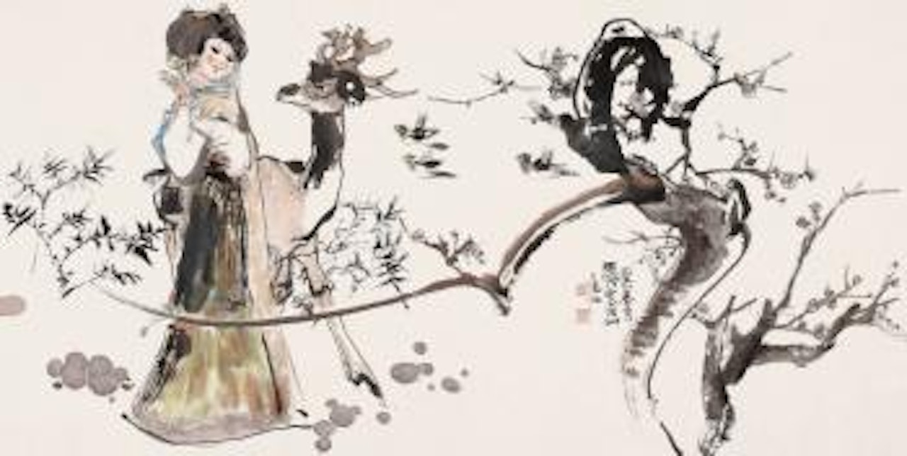 Deer and spring plum by Cheng Shifa
