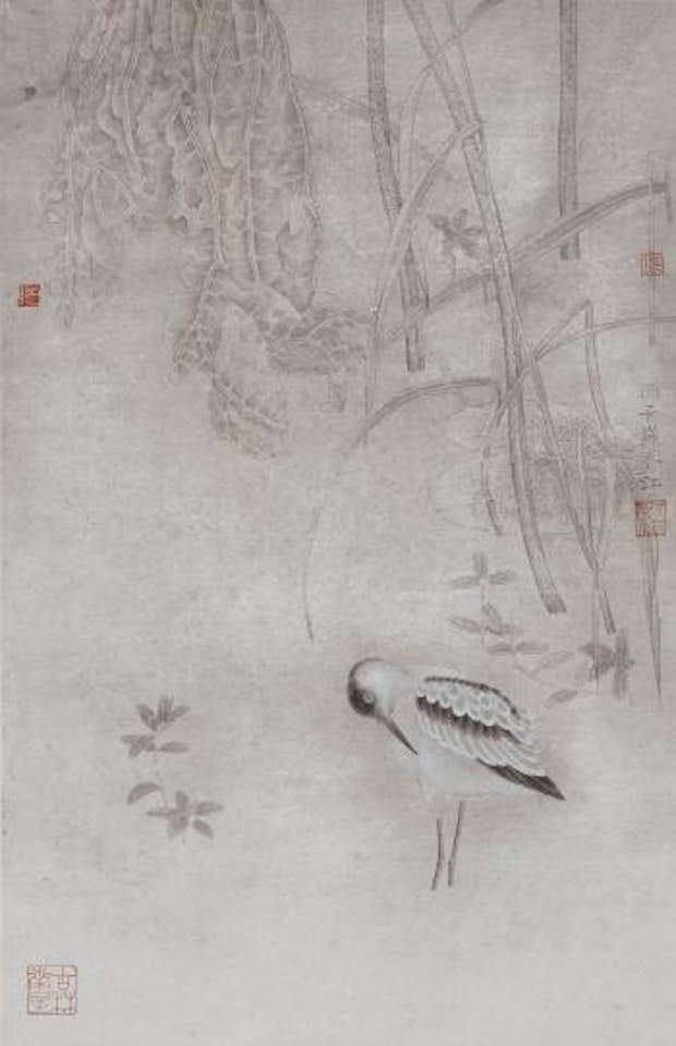 A bird in pond by Jiang Hongwei
