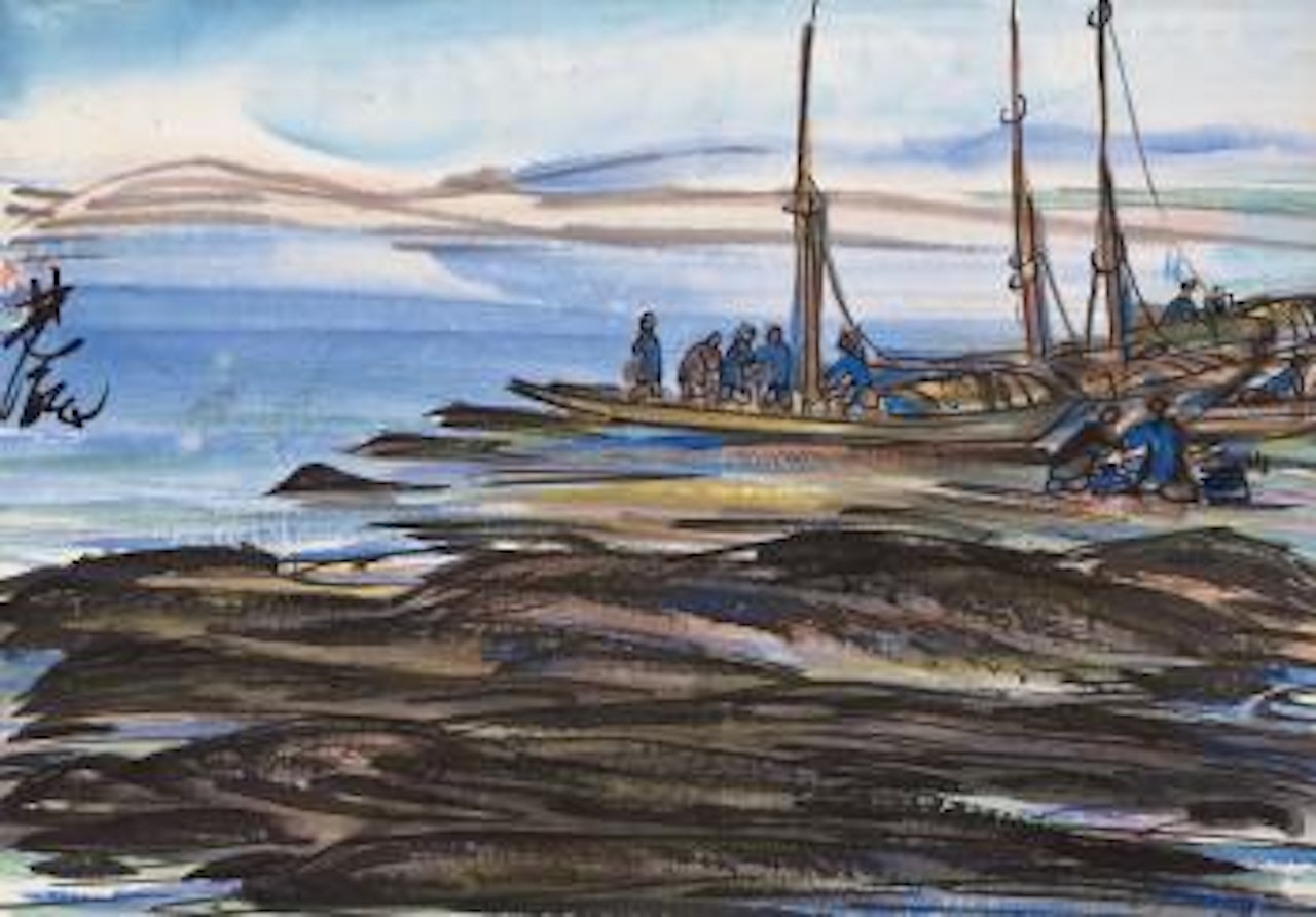 Jialing riverside by Lin Fengmian