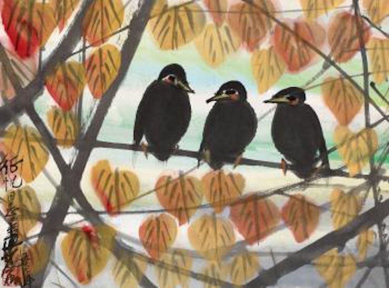 Birds in autumn by Lin Fengmian