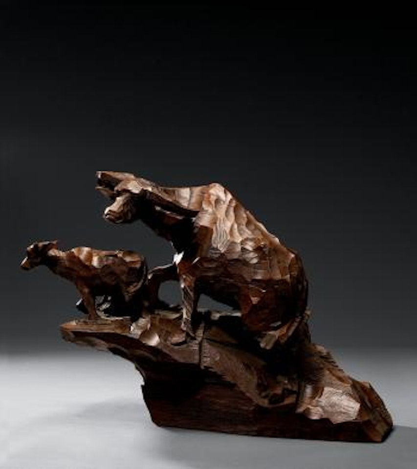 Two bulls by Ju Ming