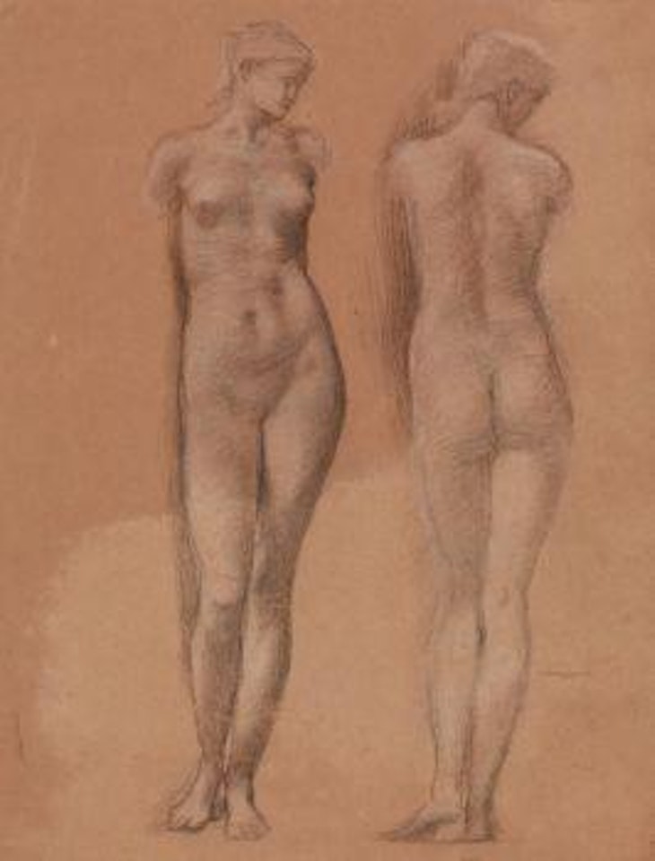 Zwei weibliche Aktstudien by Edward Coley Burne-Jones