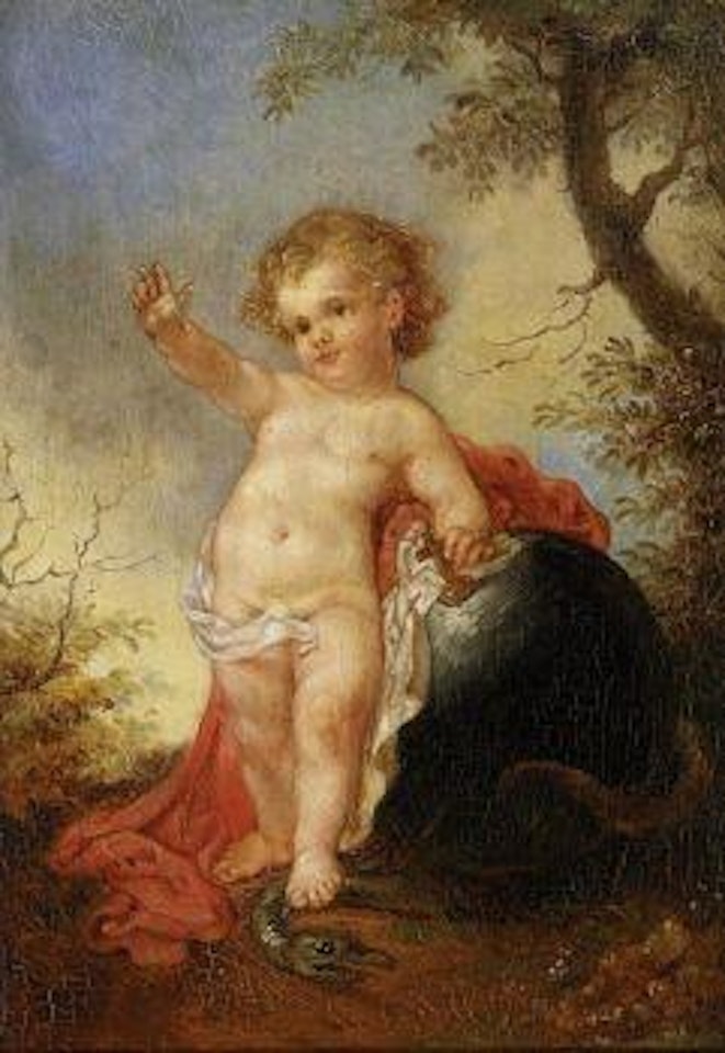 Jesuskind mit der ehernen Schlange und Weltkugel by Januarius Johann Rasso Zick