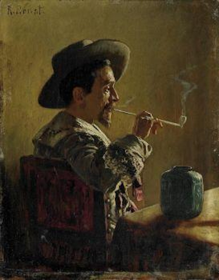 Spanischer Edelmann mit Pfeife by Rudolf Ernst