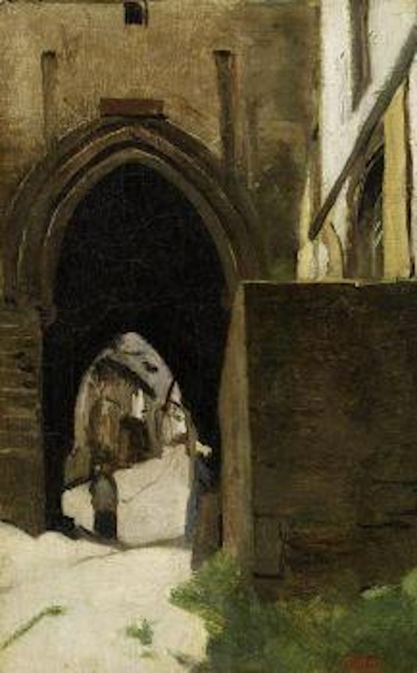 Dinan-une porte de la ville by Jean Baptiste Camille Corot