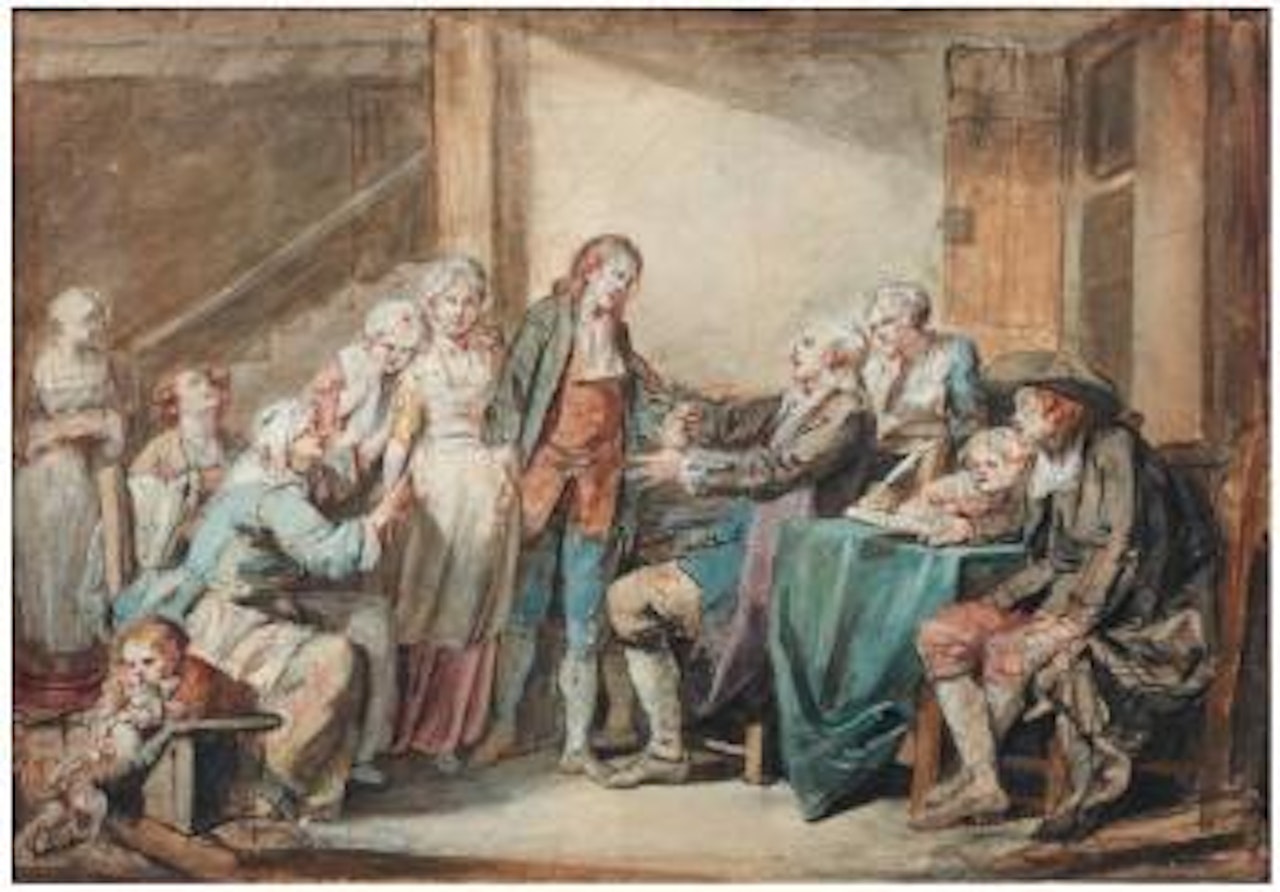 Etude pour L'Accordée du village by Jean-Baptiste Greuze