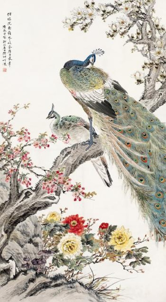 Peacocks by Lu Yifei