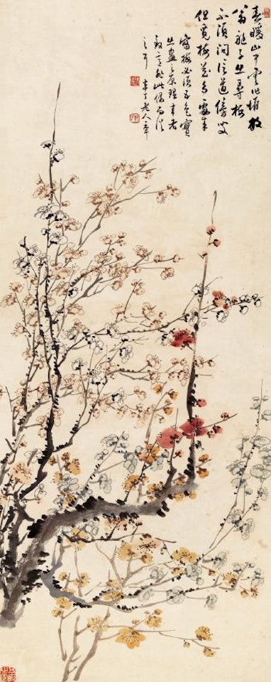 Plum blossoms in five colors by Chen Banding