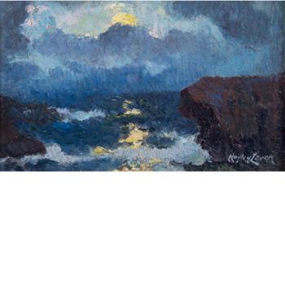 Moon and storm, coast of Cornwall by Hayley Lever