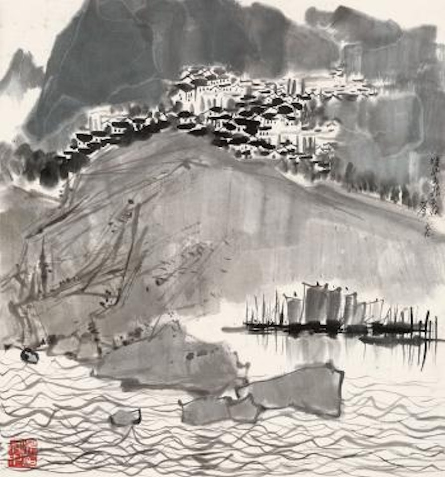 Fishing village by Wu Guanzhong