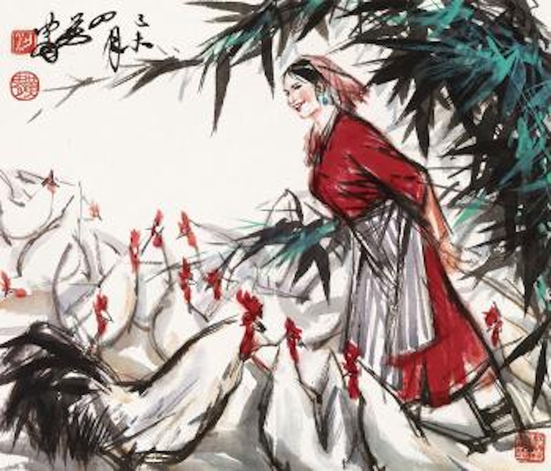 Feeding chickens by Huang Zhou