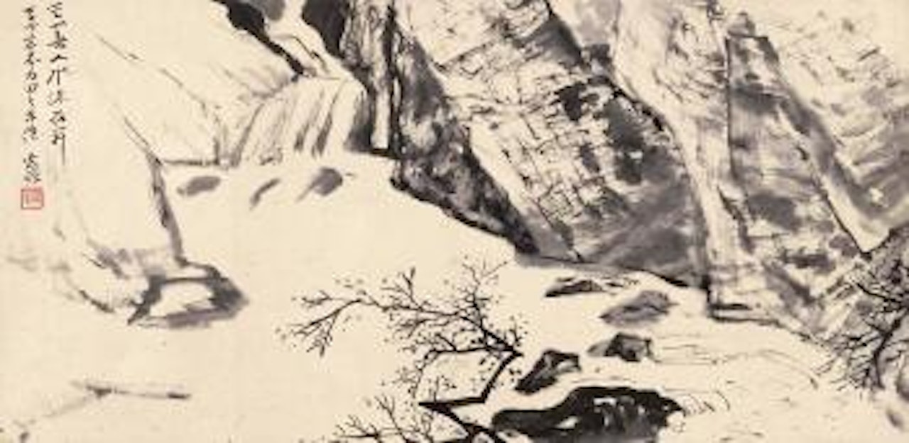 Flowers in mountains by He Haixia