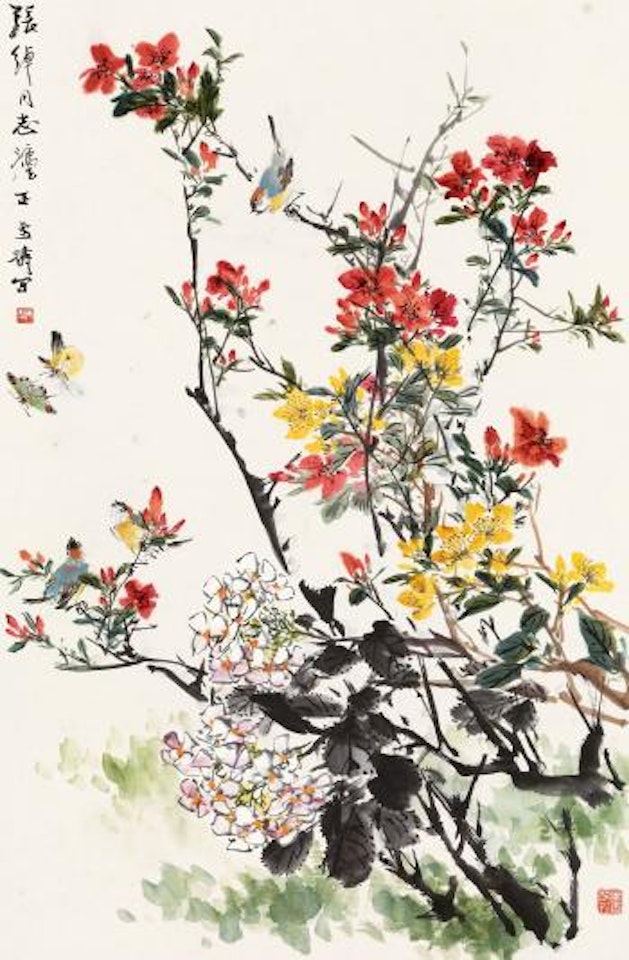 Blooming flowers by Wang Xuetao