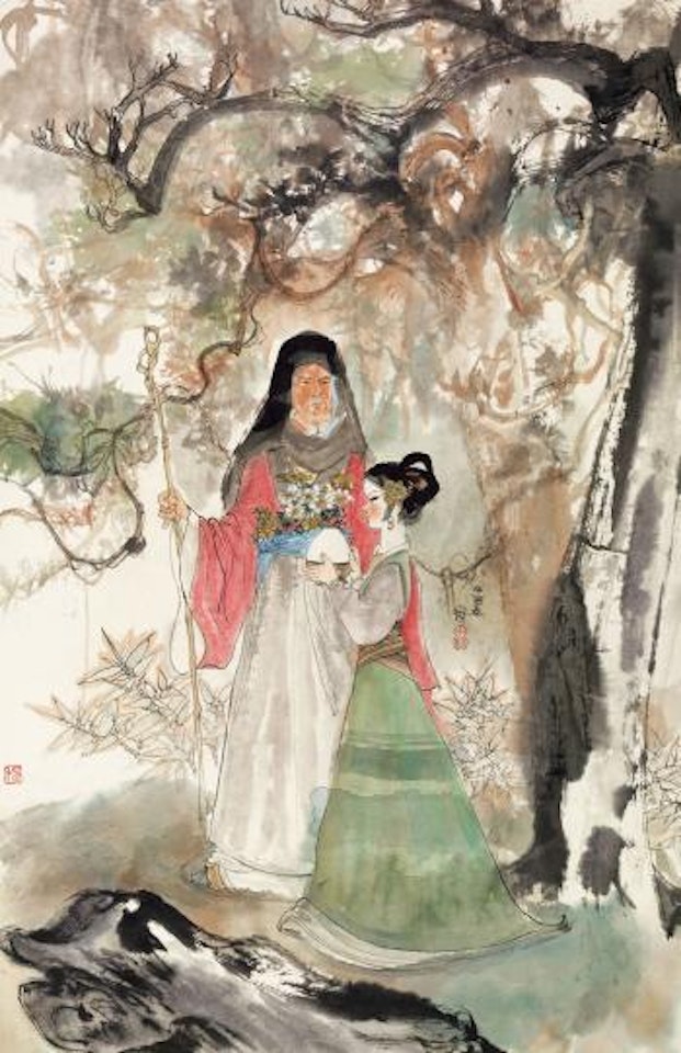 Presenting flowers by Cheng Shifa