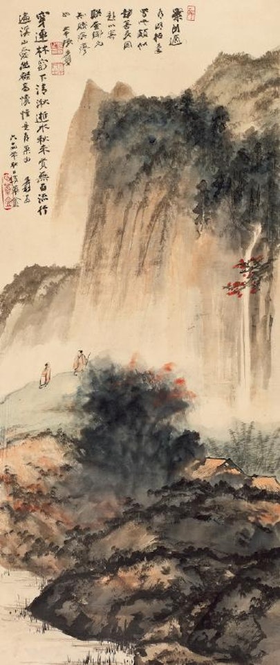 Travelling in autumn by Zhang Daqian