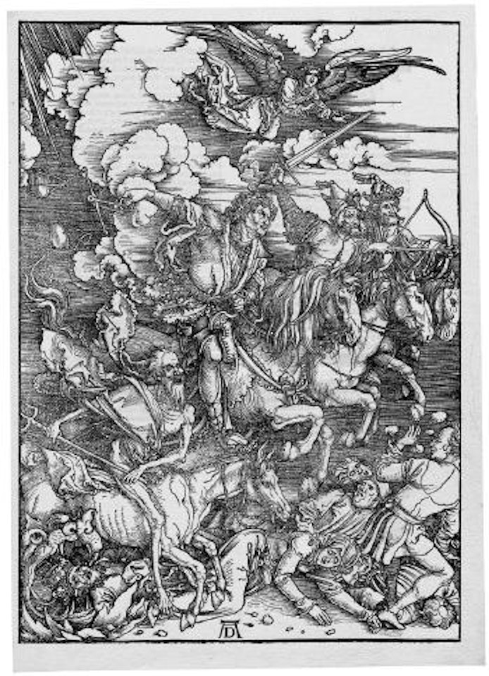 Das Sonnenweib und der siebenköpfige Drachen by Albrecht Dürer