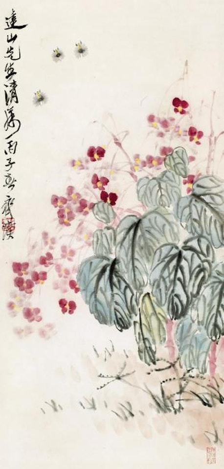 Malus spectabilis and bees by Qi Baishi