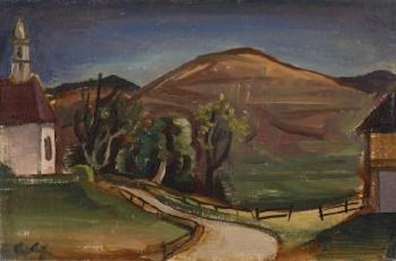 Landschaft mit Kapelle by Karl Hofer