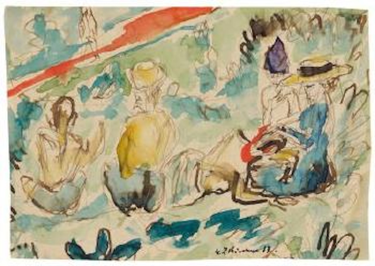 Ohne Titel (Gespräch in Grünen) by Ernst Ludwig Kirchner