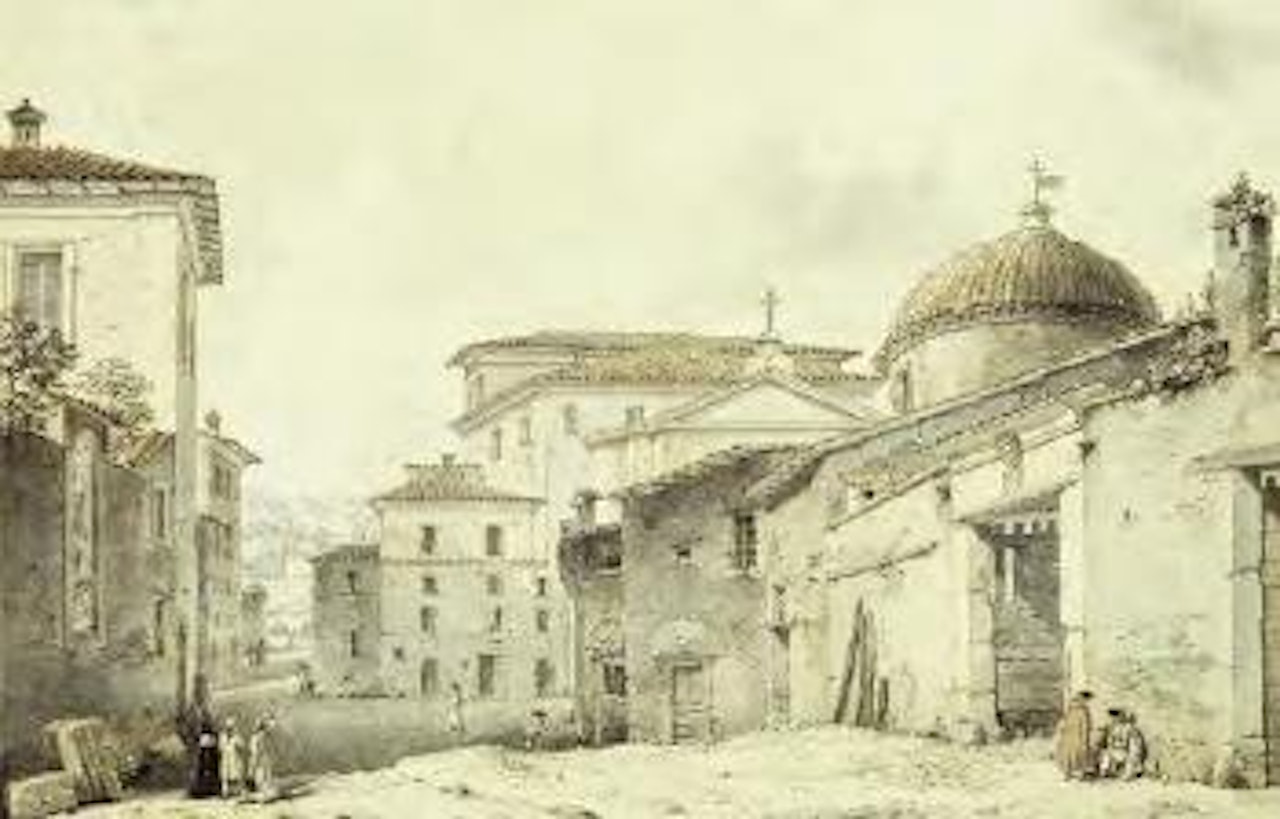 Vue d'une rue animée à Rome by Victor Jean Nicolle