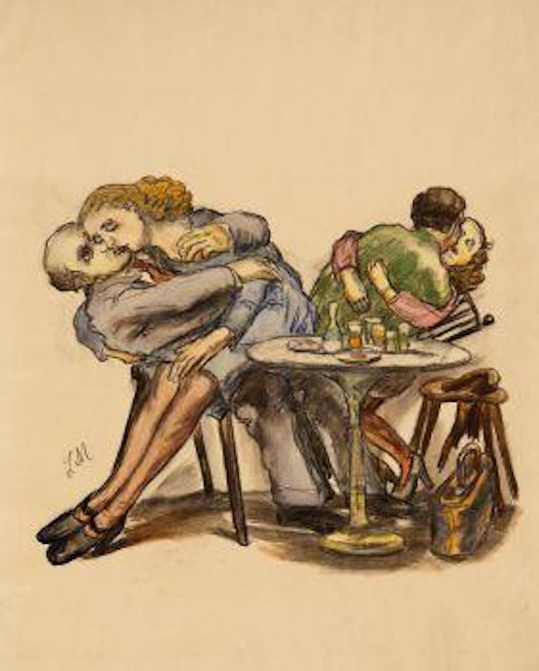 Caféhausszene by Ludwig Meidner