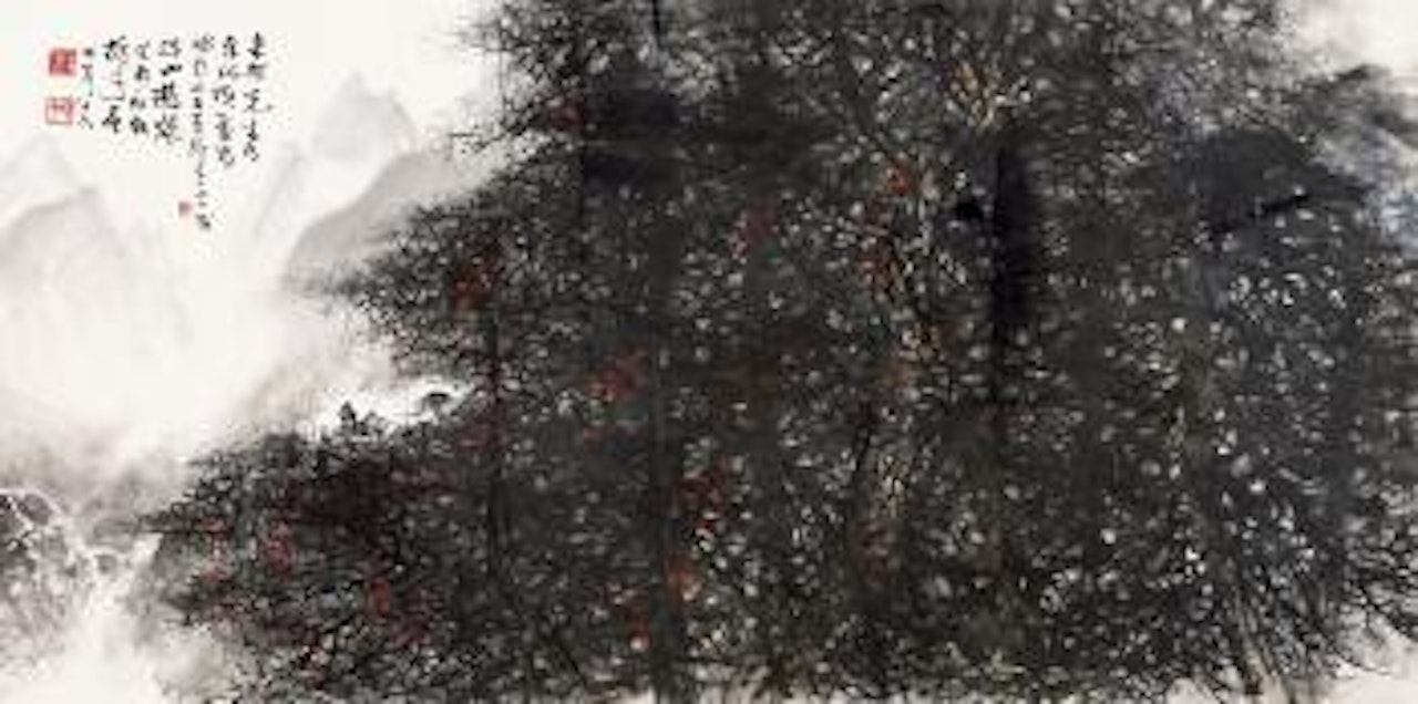 Monkeys in mountains by Li Xiongcai