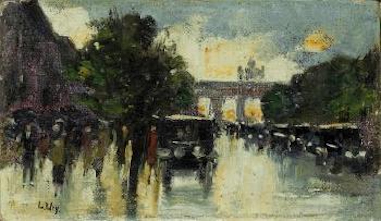 Unter den Linden mit Blick auf das Brandenburger Tor by Lesser Ury