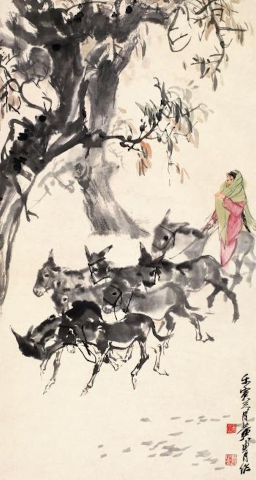 Driving donkeys by Huang Zhou