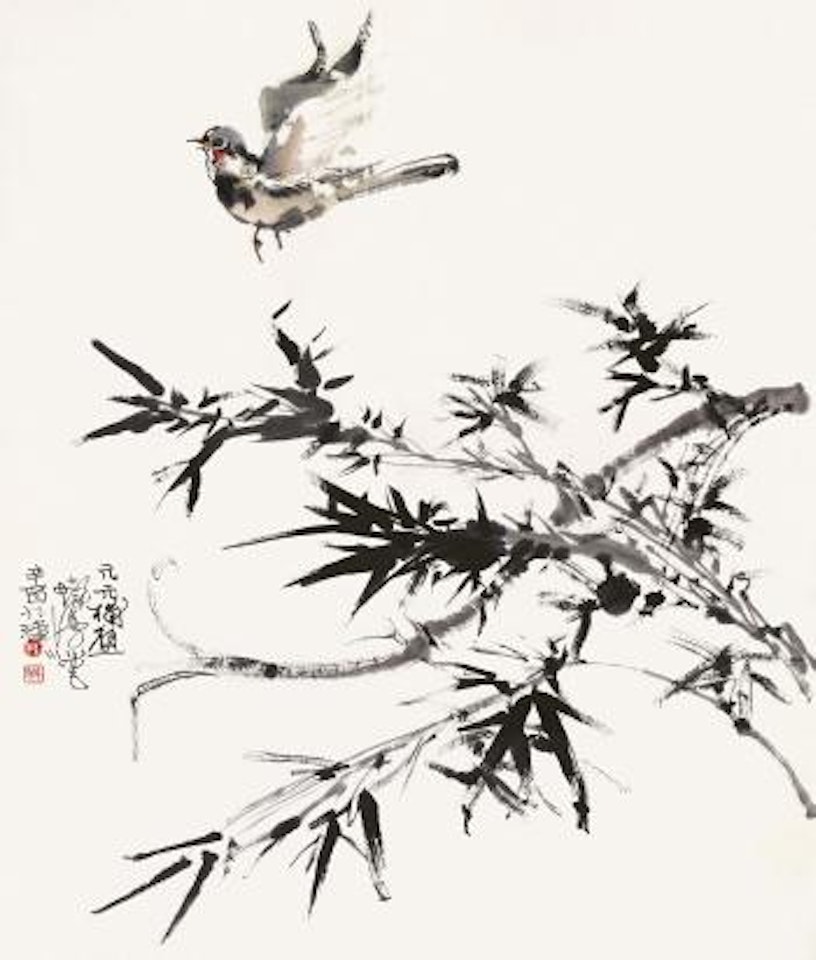 Swallow and bamboos by Cheng Shifa