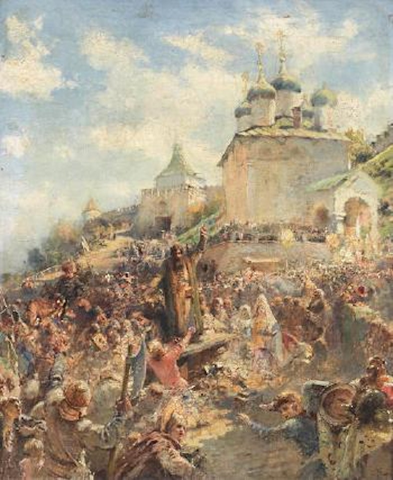 The appeal of Minin to the people of Nizhni Novgorod, a study by Konstantin Makovsky