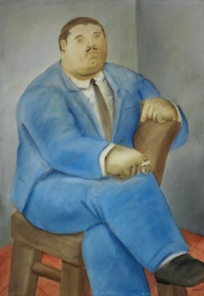 Uomo seduto by Fernando Botero