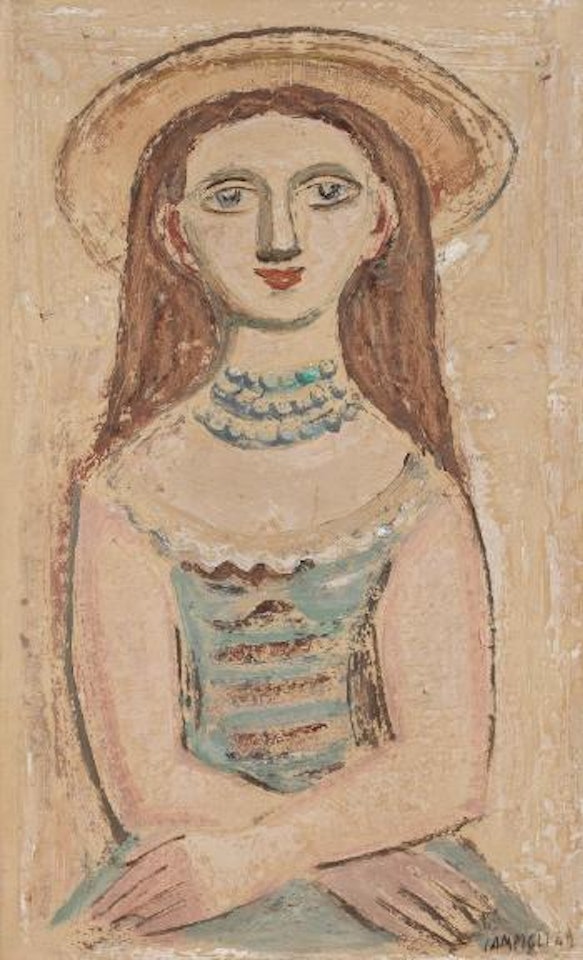 Ragazza con cappello by Massimo Campigli