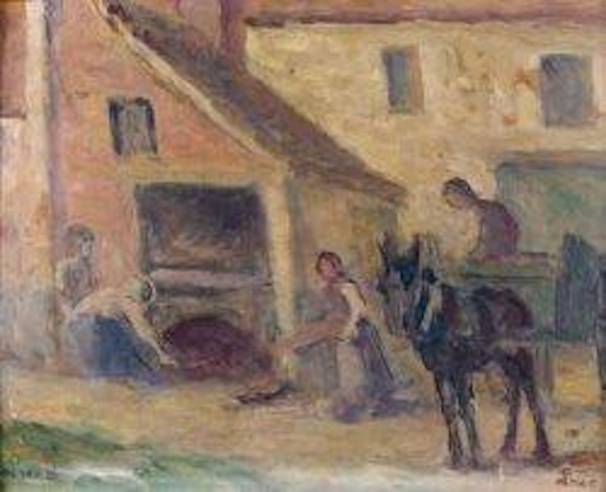 Cour à Moissons l'Oise by Maximilien Luce